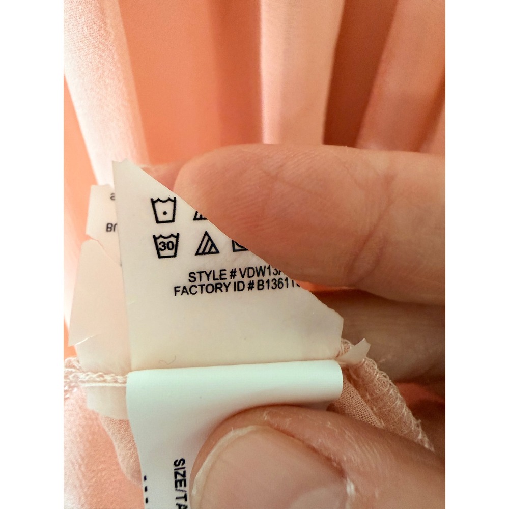 BCBGeneration Camisole Womens Medium Pink Coral‎ High Low V-Neck Chiffon Top NEW - Picture 7 of 7